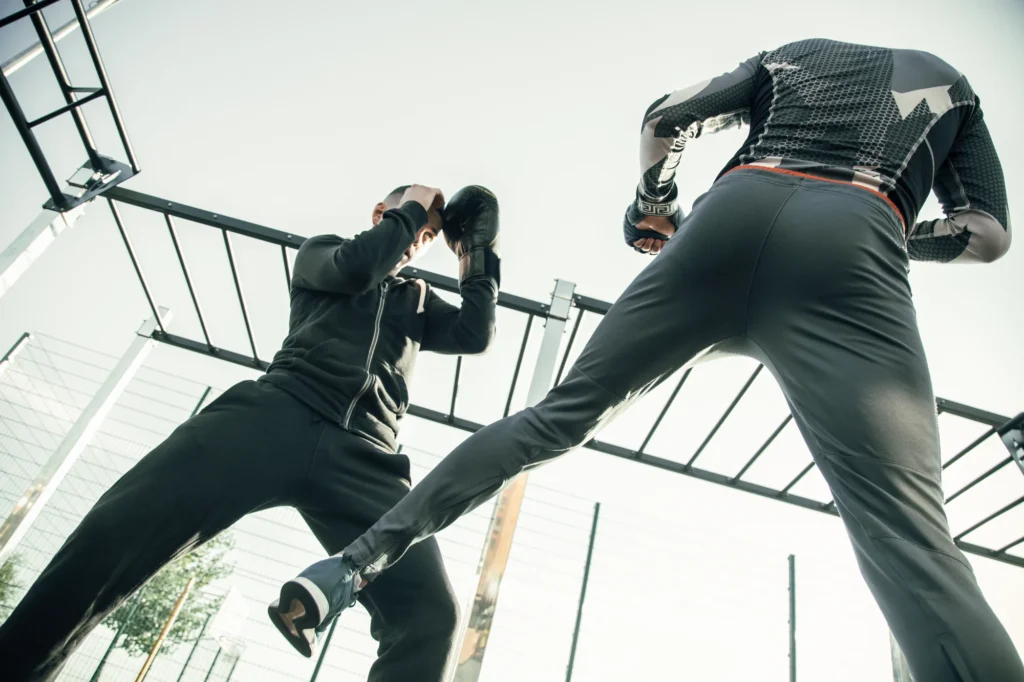 confident attentive mma boxer wearing boxing glove 2026 03 26 05 26 02 utc